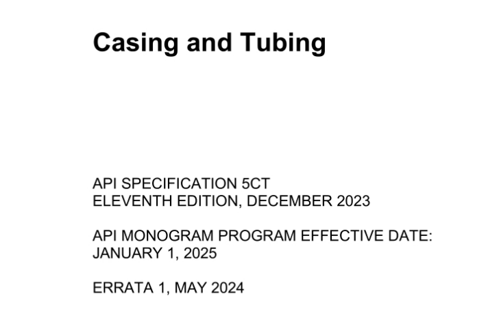 API SPEC 5CT:2025 pdf download - Casing and Tubing