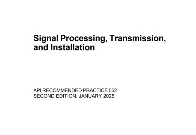API RP 552:2025 pdf download - Signal Processing, Transmission, and Installation
